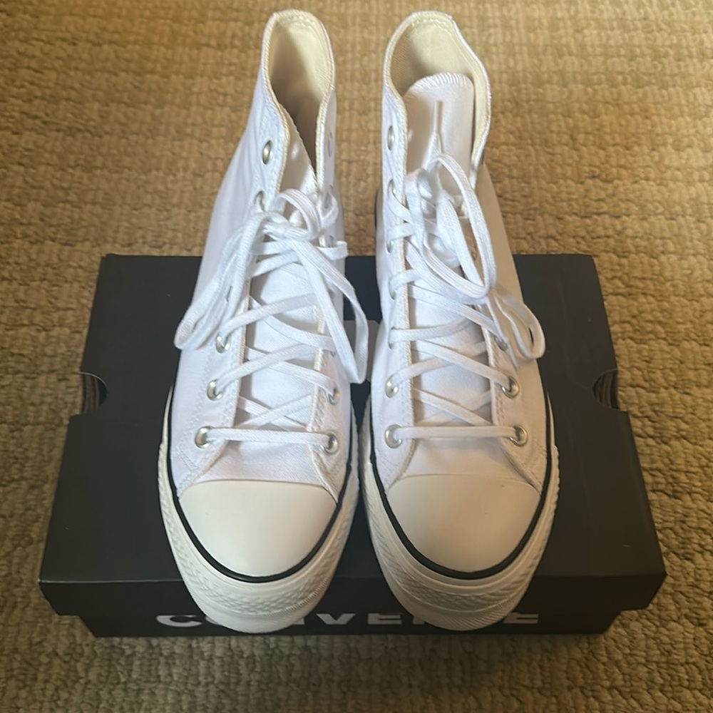 white platform converse